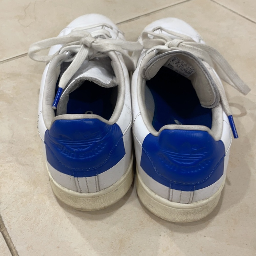 Adidas Stan smith white with blue back. Special edition
